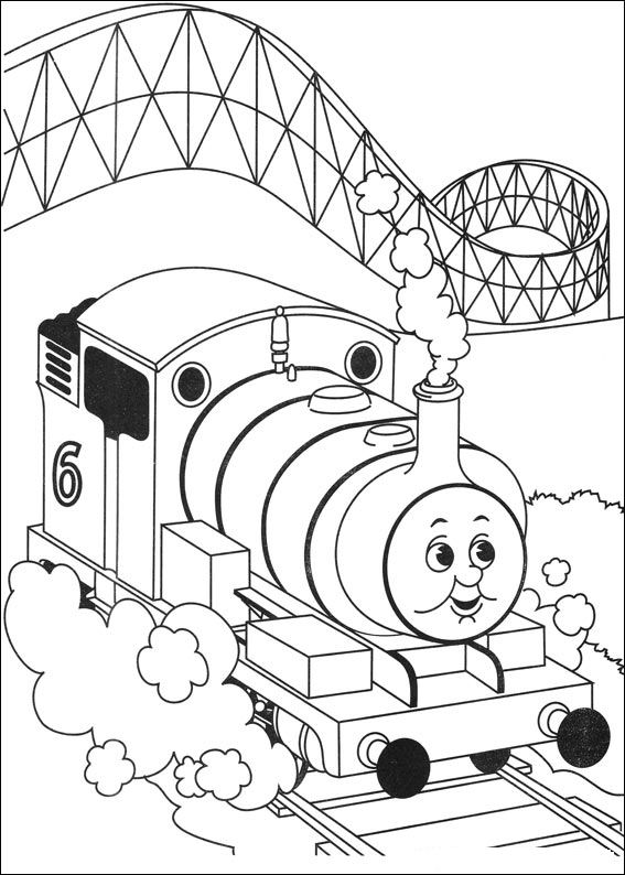 Plansa de colorat cu Trenuletul Thomas 27 20